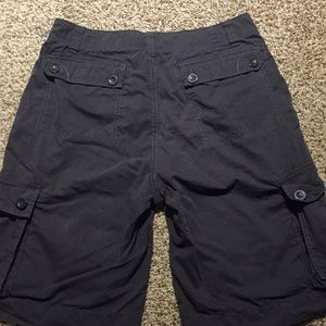 Men's charcoal gray cargo shorts